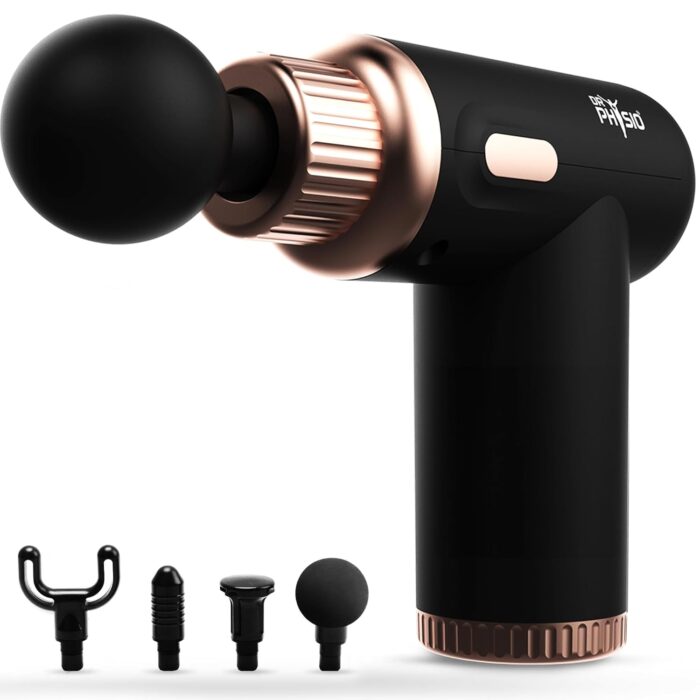 Dr Physio USA Dynamo 1034 Percussion Gun Massager for Full Body Pain Relief, Rechargeable Cordless Deep Tissue Massage Machine for Legs & Arms, Use at Home, Gym & During Travel